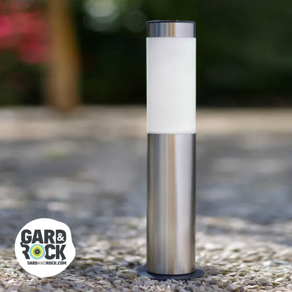 Paletto solare LED in acciaio inox, mini lampione da esterno impermeabile per giardino o terrazza