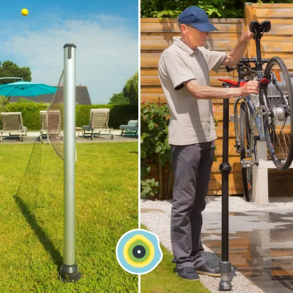 Ancoraggio a terra per bastoncini da tennis Gard & Rock e officina biciclette