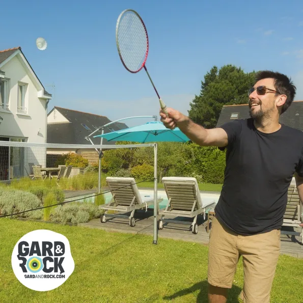 Pali da badminton da giardino Gard&Rock, regolabili in altezza per gioco all’aperto
