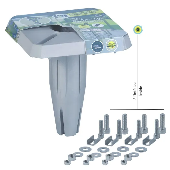 Kit ancoraggio ombrellone sfalsato rimovibile avvitato a terra Gard & Rock