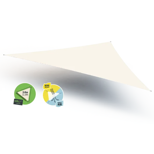 Tenda ombreggiante (Forme & Taille: Triangle 3.6*3.6*3.6m, Couleur: Ivoire)