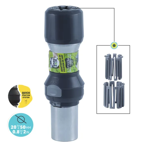 Base per ombrellone in alluminio con clip a terra e anello Gard & Rock da Ø20 a 50mm