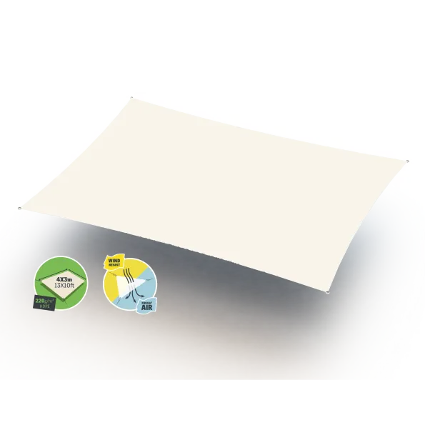 Tenda ombreggiante (Forme & Taille: Rectangle 4*3m, Couleur: Ivoire)