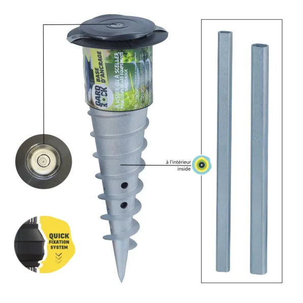 Base di ancoraggio Gard & Rock con barra a vite e livello
