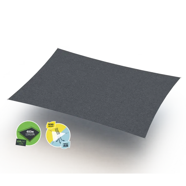 Tenda ombreggiante (Forme & Taille: Rectangle 4*3m, Couleur: Graphite)